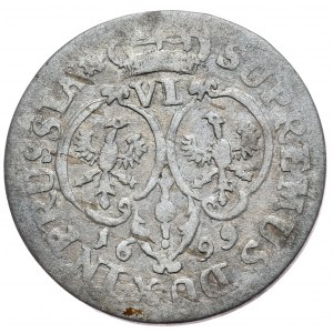 Prusy (księstwo), szóstak 1699 SD, mniejsza głowa