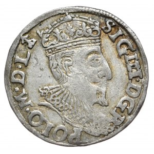 Zygmunt III Waza, trojak 1595, Olkusz,znak mincerski kończy legendę