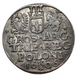 Zygmunt III Waza, Trojak 1606 Kraków, gwiazdki, nienotowany UNIKAT