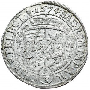Niemcy, Saksonia, Jan Jerzy II, 1/3 talara 1674, ze starego zbioru