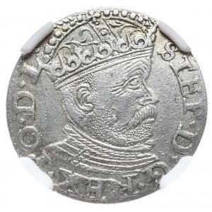 Stefan Batory, trojak 1585, Riga, large head