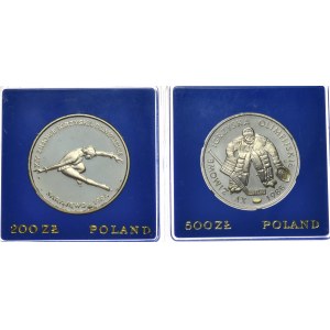 People's Republic of Poland, Set of 200 zloty 1984 Sarajevo and 500 zloty 1987. Calgary Winter Olympic Games