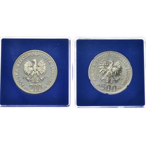 People's Republic of Poland, Set of 200 zloty 1984 Sarajevo and 500 zloty 1987. Calgary Winter Olympic Games