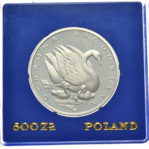 People's Republic of Poland, 500 zloty 1984, Environmental Protection - Swan