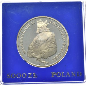 People's Republic of Poland, 5000 zloty 1989, Ladislaus II Jagiello (half figure)
