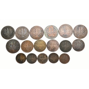 Zestaw 17 monet 5, 2 i 1-groszowych 1925-1939