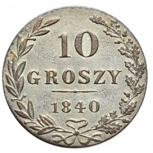 Zabór rosyjski, Mikołaj I, 10 groszy 1840 MW, Warszawa