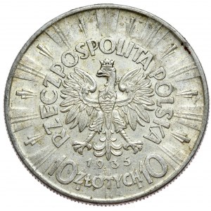 10 zlatých 1935 Pilsudski, patina