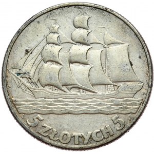 5 gold 1936, sailing ship