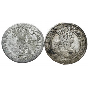 Jan Kazimierz, zestaw dwóch szóstaków 1662 i 1666r.