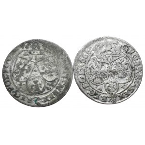 Jan Kazimierz, zestaw dwóch szóstaków 1662 Ac-pT, Lwów i 1666 Bydgoszcz