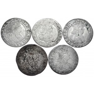 John II Casimir, a set of 5 pieces of sixes.