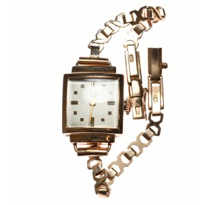 Zegarek damski „Łucz”, bransoleta - krótsza, po konserwacji, złoto próby 583 - ZSRR