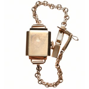 Zegarek damski „Łucz”, bransoleta - dłuższa, po konserwacji, złoto próby 583 - ZSRR