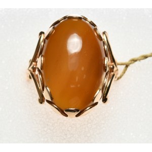 Women's ring with agate, 583 fine gold - USSR