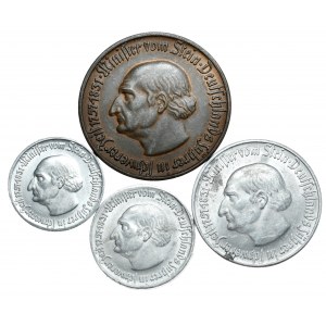 Germany, Westphalia, vom Stein, set of 4 pieces from 50 fenig to 10 marks 1921