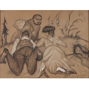 Stanisław Ignacy Witkiewicz, Witkacy (1885 Warschau - 1939 Jeziory in Polesie), Komposition mit einem liegenden Paar, 1916