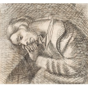 Jacek Mierzejewski (1883 - 1925 ), Porträt einer Ehefrau (Recto) / Skizze eines Frauenporträts - Wanda Wolffowa-Laszczukowa (Verso), um 1914