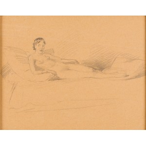 Bruno Schulz (1892 Drohobych - 1942 Drohobych), Nude of a woman lying on a sofa, pre-1934