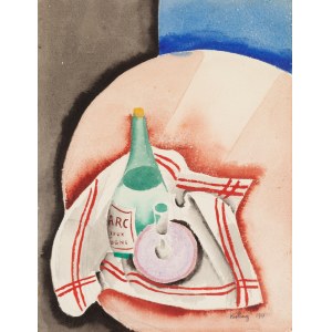 Moses (Moise) Kisling (1891 Krakau - 1953 Paris), Stillleben mit einer Flasche alten Burgunders, 1917