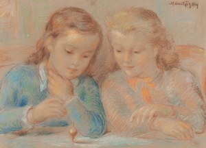 Maurycy (Maurice) Mędrzycki (Mendjizki) (1890 Łódź - 1951 St. Paul de Vance), Dziewczynki bawiące się bączkiem
