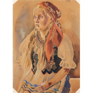 Józef Gądek, Młoda kobieta w stroju ludowym