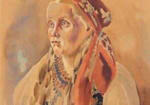 Józef Gądek, Młoda kobieta w stroju ludowym