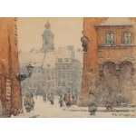 Tadeusz Cieślewski (father) (1870 Warsaw - 1956 Warsaw), Views of Warsaw (three co-opted watercolors)