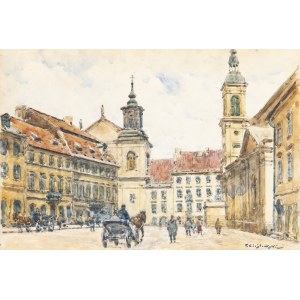 Tadeusz Cieślewski (father) (1870 Warsaw - 1956 Warsaw), View of Freta Street in Warsaw