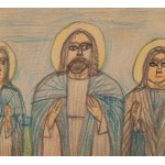 Nikifor Krynicki (1895 Krynica - 1968 Folusz), Christus mit zwei Aposteln