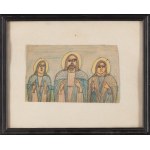 Nikifor Krynicki (1895 Krynica - 1968 Folusz), Christ with Two Apostles