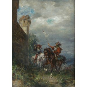 Gustav Egenna (1850 - 1915, Germany), Historical scene with knights, 19th century.