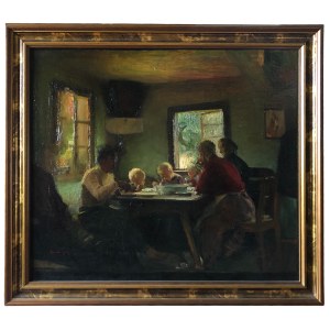 Henryk Rauchinger (1858, Krakow - 1942, Terezin), Family meal.