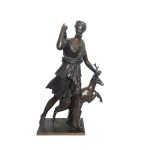 Ferdinand Barbedienne, Diana, Göttin der Jagd - Nach einer römischen Kopie aus dem Louvre-Museum, 19. Jahrhundert.