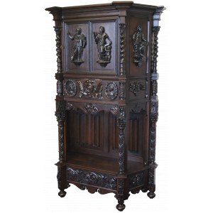 Neo-Renaissance walnut wood cabinet, 19th century.