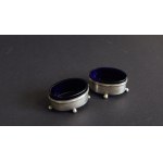 Pair of silver salt cellars with cobalt inserts, Denmark, Copenhagen, 1811