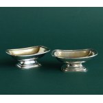 Pair of silver salt shakers complete with silver spoons, Berlin, 1838 - 61