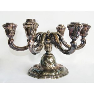 Silver 6-arm candle holder, Helbron, Germany, 1920s/30s