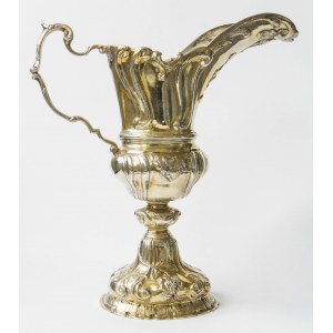Rococo style silver water jug, Wroclaw, 18th century.