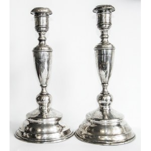 Pair of silver candlesticks, Vienna, 19th/20th century.
