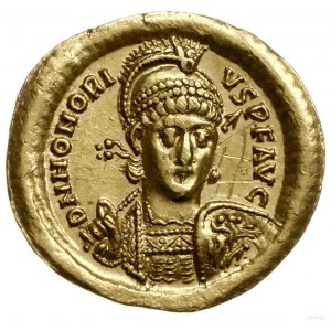 solidus 403-408, Konstantynopol; Aw: Popiersie cesarza ...