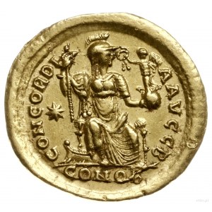 solidus 403-408, Konstantynopol; Aw: Popiersie cesarza ...