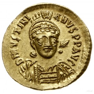 solidus 527-537, Konstantynopol; Aw: Popiersie na wpros...