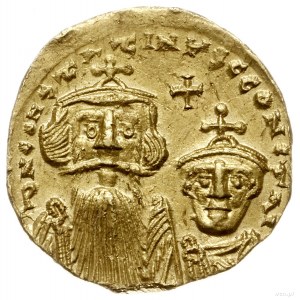 solidus 654-659, Konstantynopol; Aw: Popiersia cesarzy ...