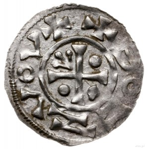 denar 972-999, mennica Praga; Aw: Krzyż z kulkami o kwi...