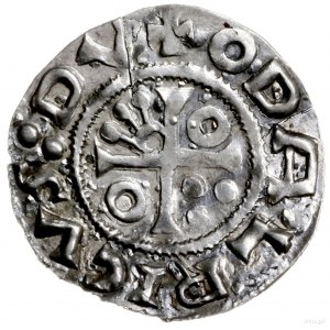 denar 1012-1034, mennica Praga; Aw: Popiersie w prawo,O...