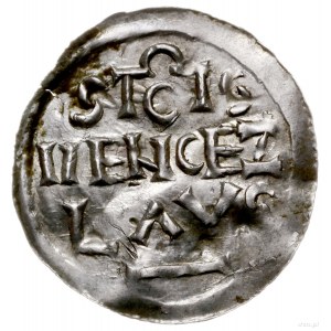 denar 1012-1034, mennica Praga; Aw: Popiersie w prawo, ...