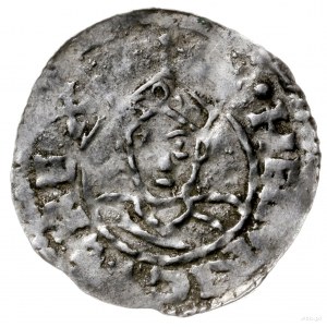 denar 1002-1024; Aw: Popiersie w koronie na wprost, HEI...