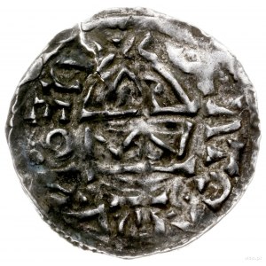 denar 995-1002, mincerz Viga; Krzyż z kółkiem, dwiema k...