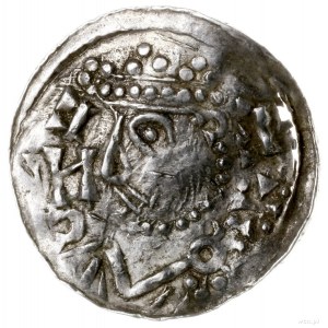 denar 1009-1024, mincerz Id; Popiersie króla w lewo / K...